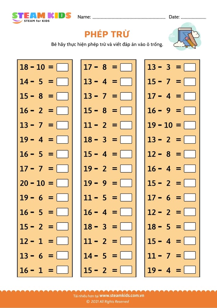 Thực hiện phép trừ - B23