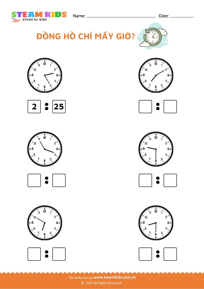 Chọn thời gian - B3 toán tư duy xác định giờ lớp 1