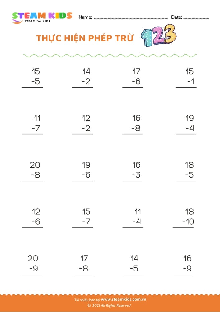 Thực hiện phép trừ - B45