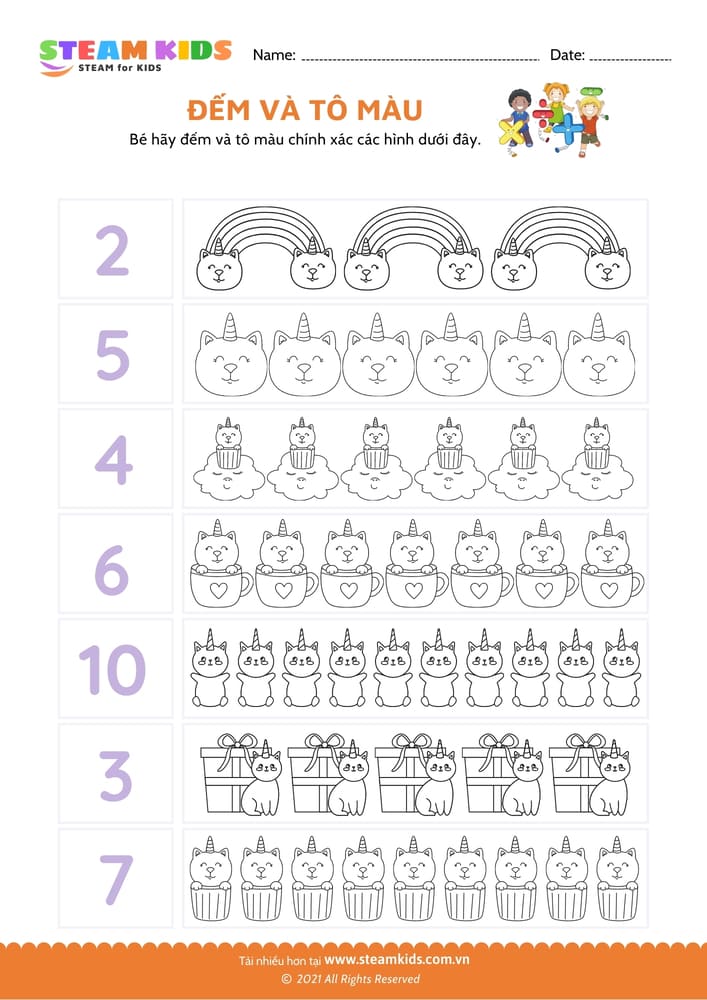 Đếm và viết số - B19