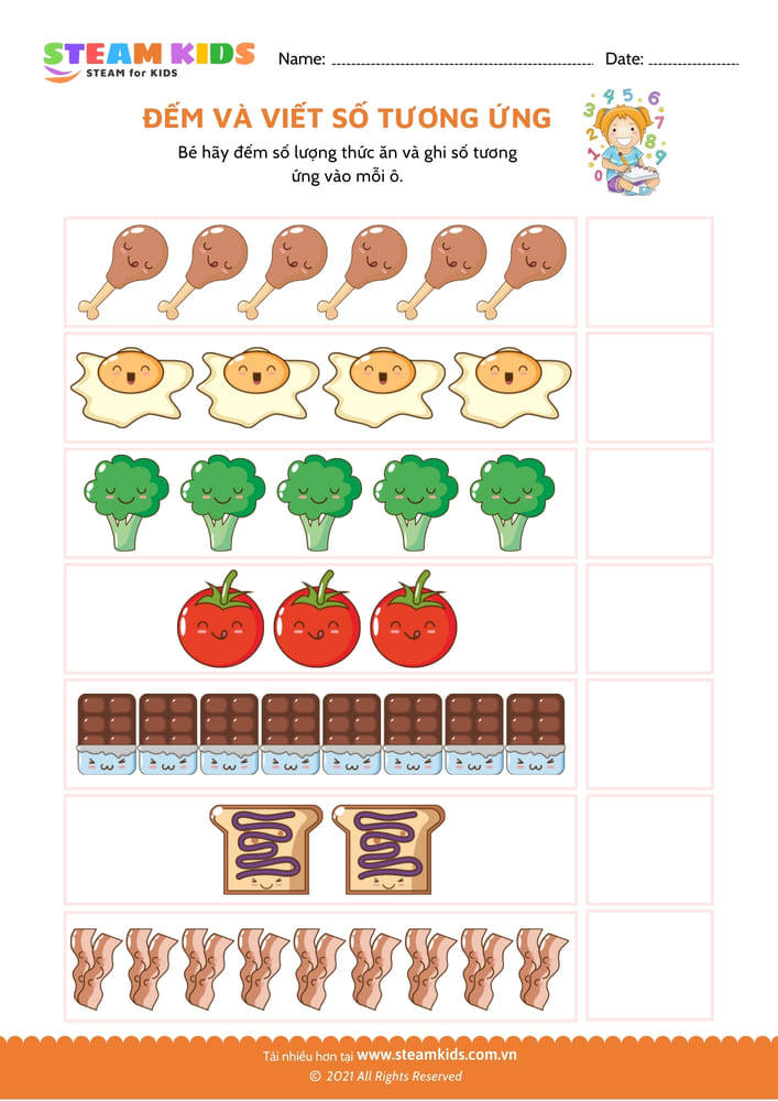 Đếm và viết số - B17