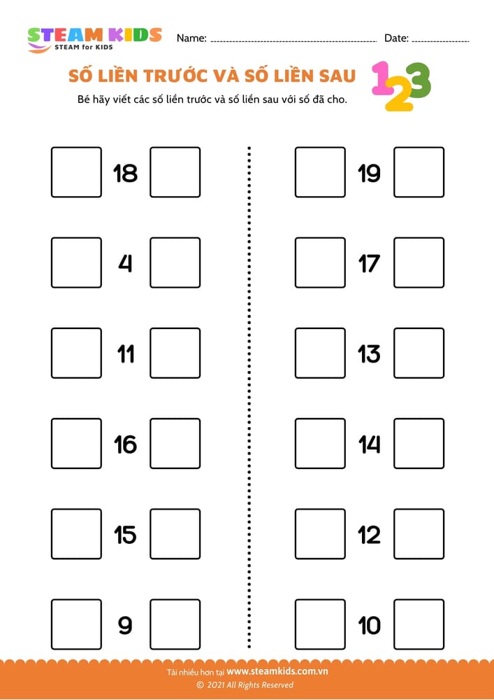 Đếm và nối - B13