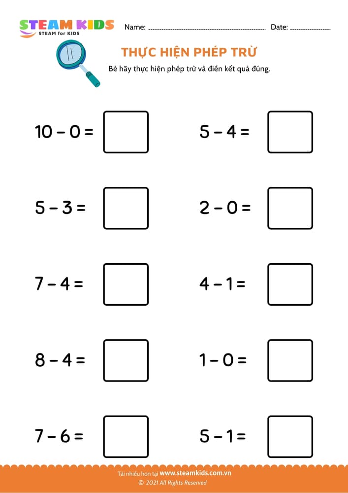 Thực hiện phép trừ - B48