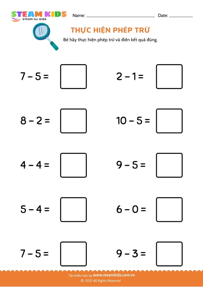 Thực hiện phép trừ - B48