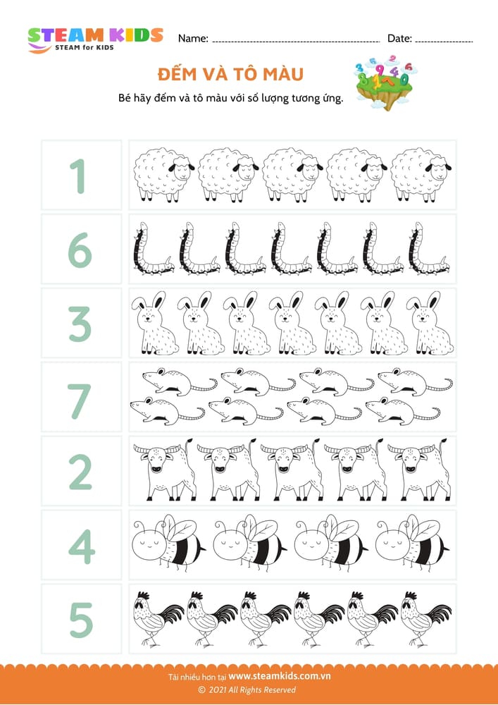 Đếm và viết số - B17