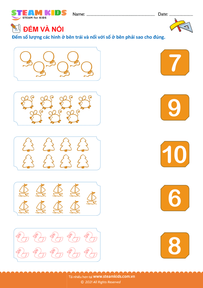 Đếm và nối - B13