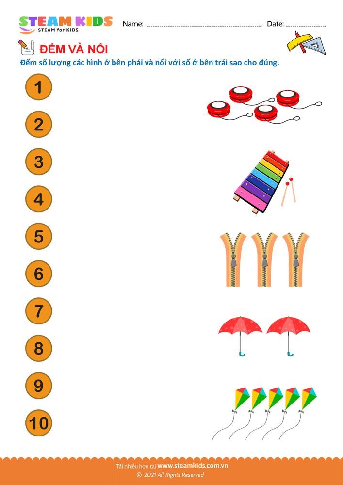 Đếm và nối - B13
