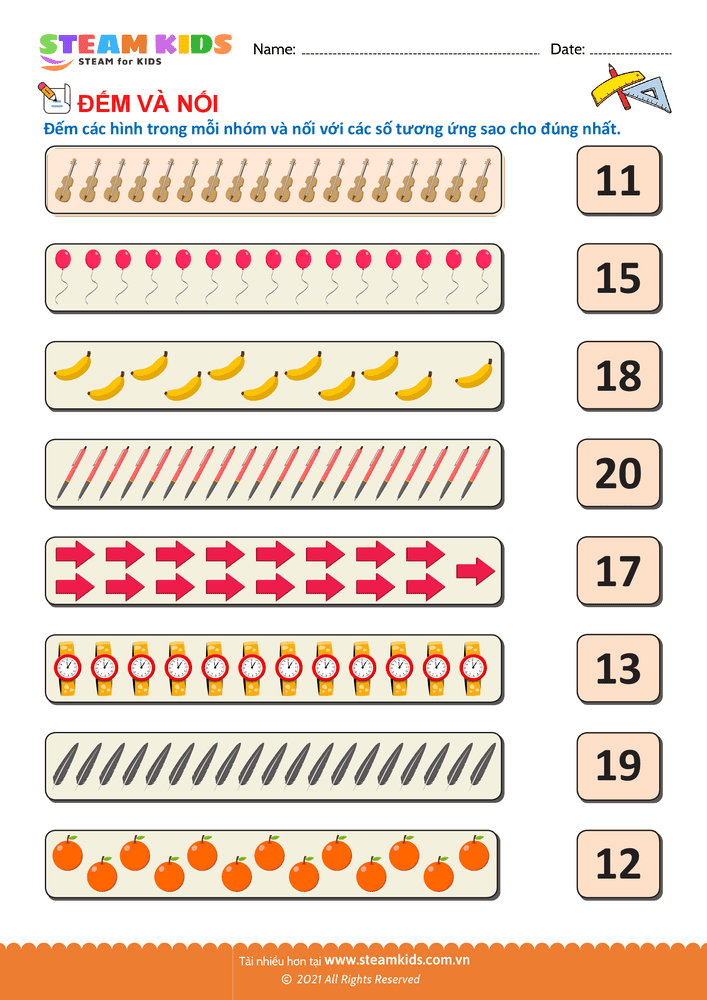 Đếm và nối - B33