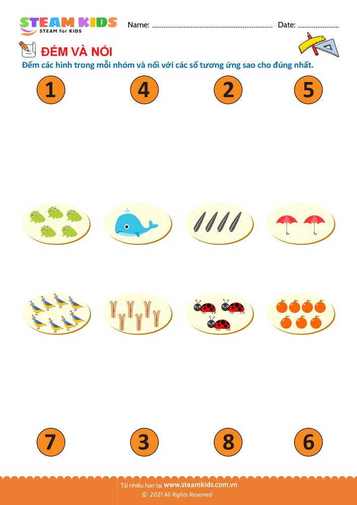 Đếm và nối - B33