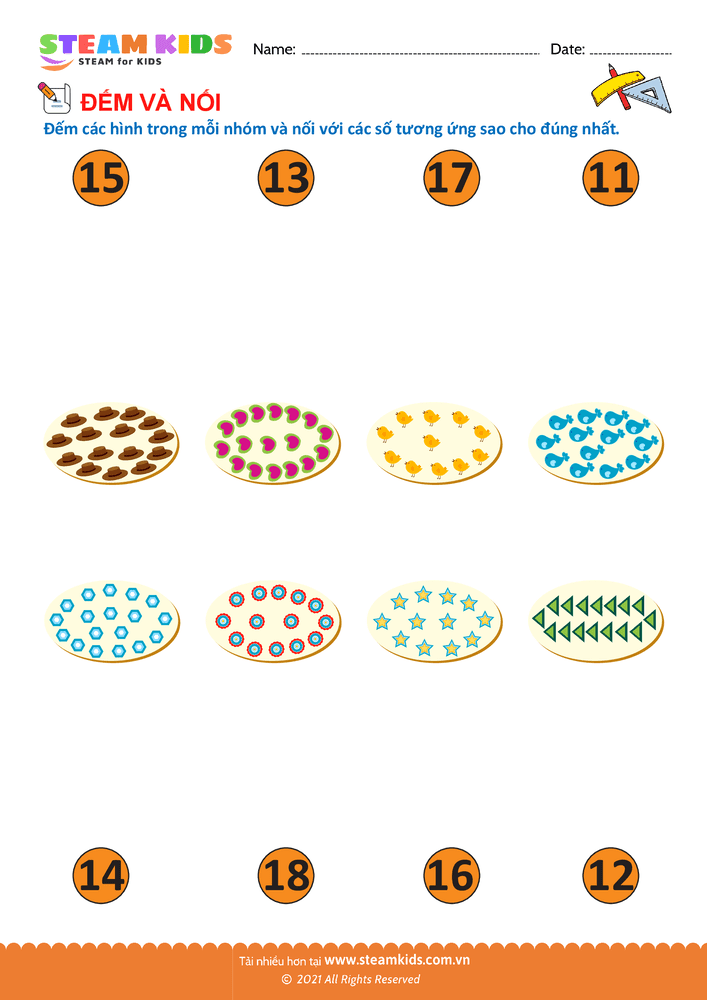 Đếm và nối - B33