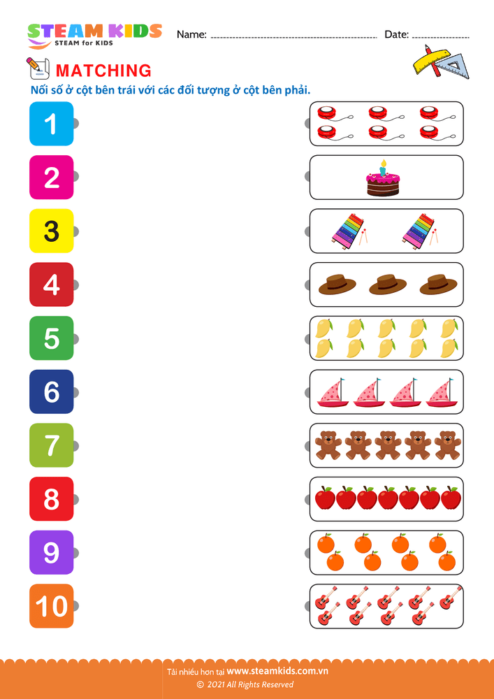 Đếm và nối - B33