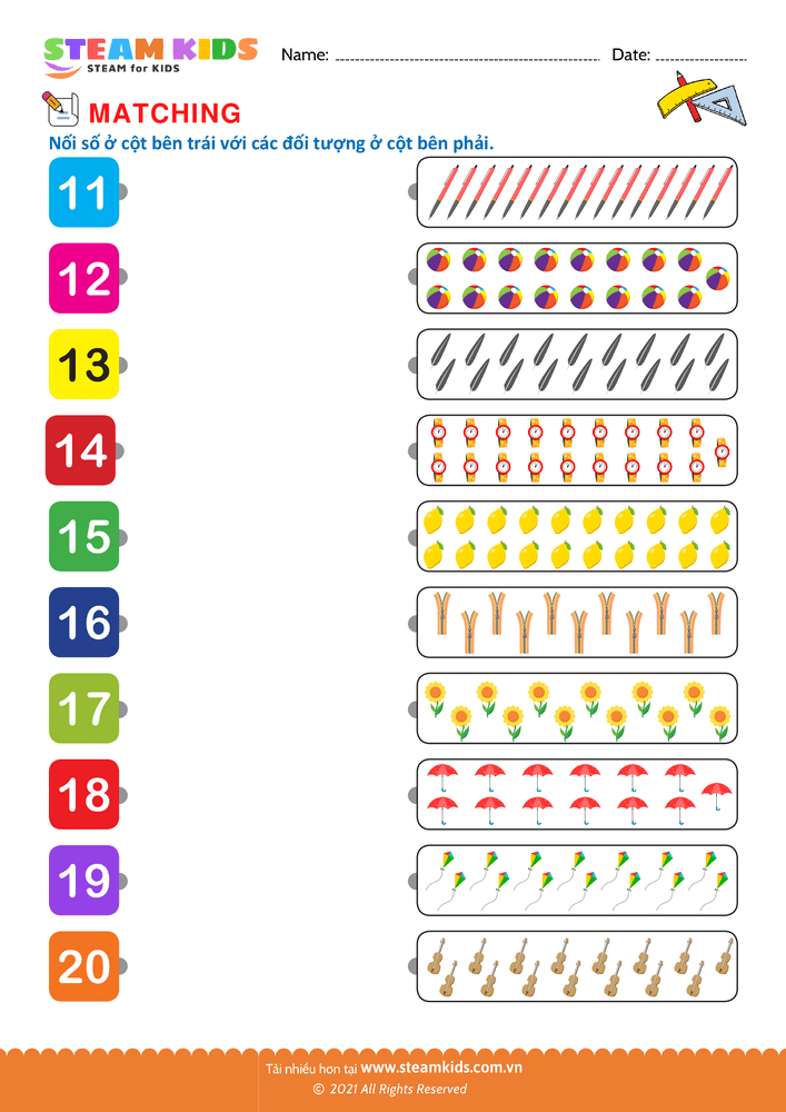 Đếm và nối - B33