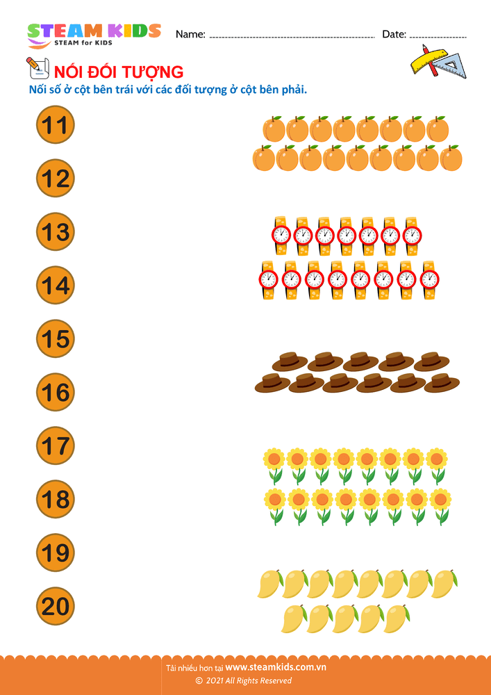 Đếm và nối - B33