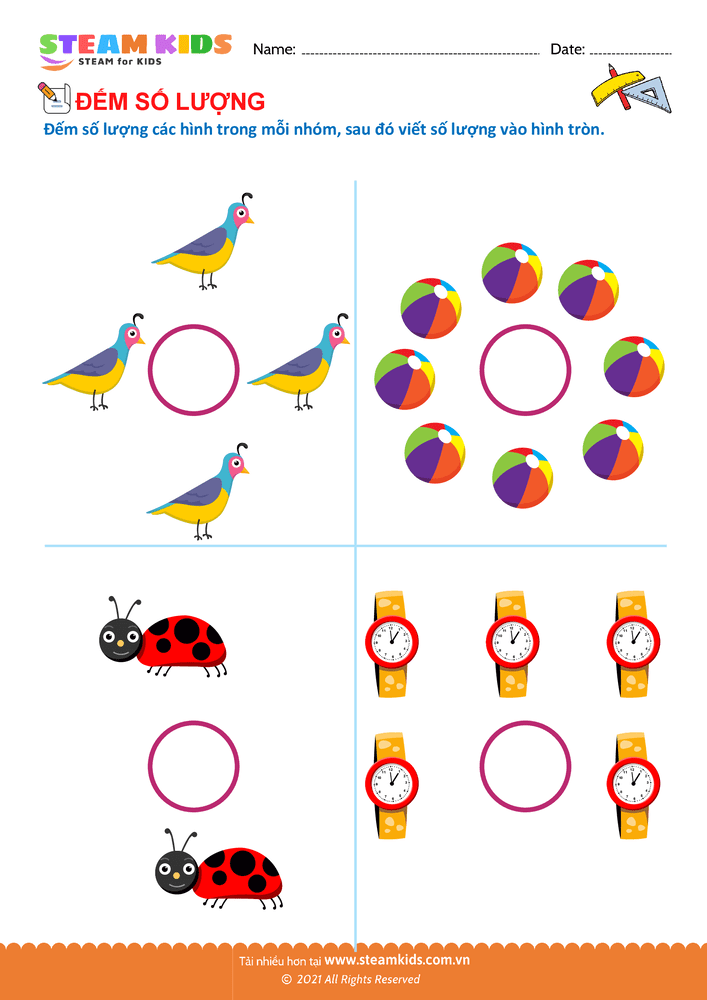 Đếm và tô màu - B2