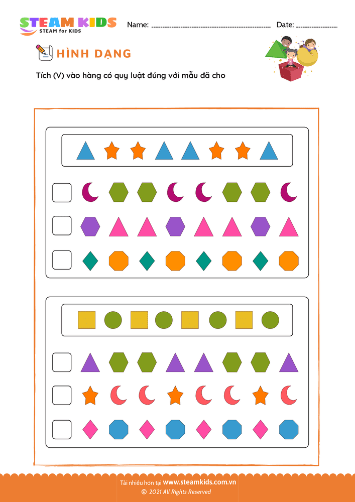 Sắp xếp hình dạng - B15