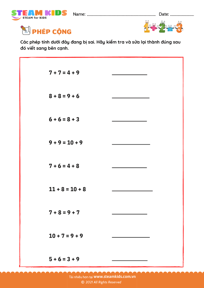 Hoàn thành phép cộng - B25