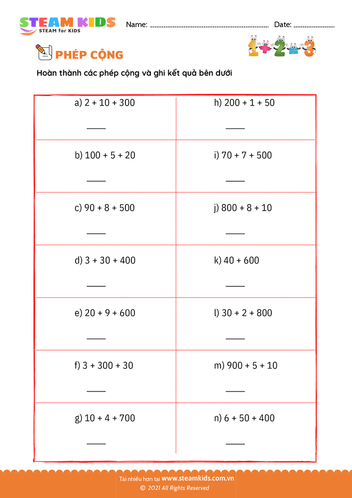 Phép cộng 3 số - B5