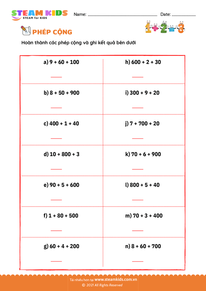 Phép cộng 3 số - B5