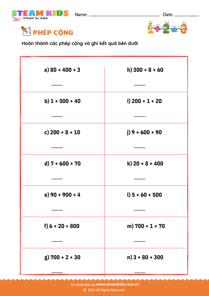 Phép cộng 3 số - B5