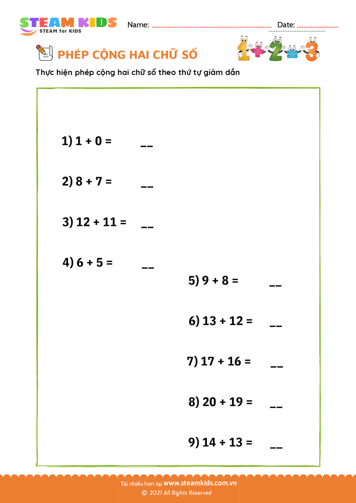 Phép cộng 2 số - B33