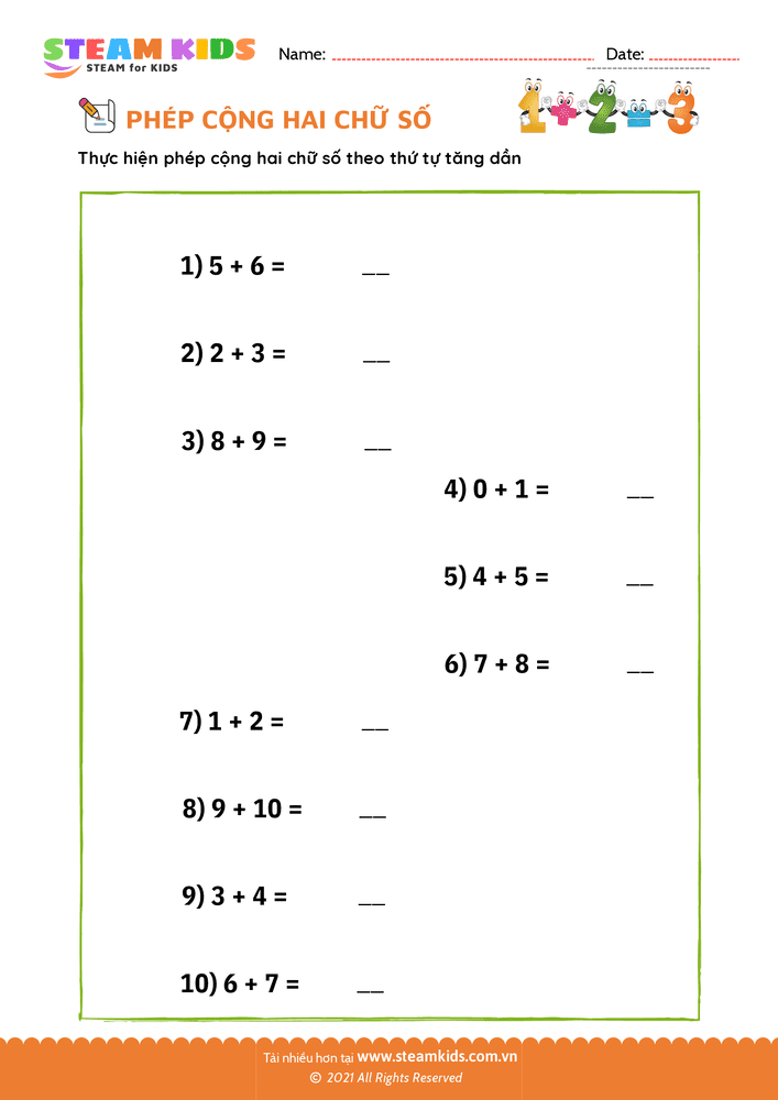 Phép cộng 2 số - B33