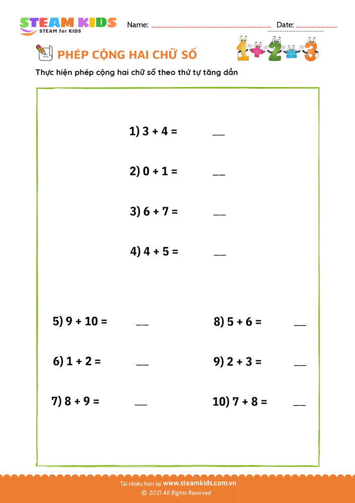 Phép cộng 2 số - B33
