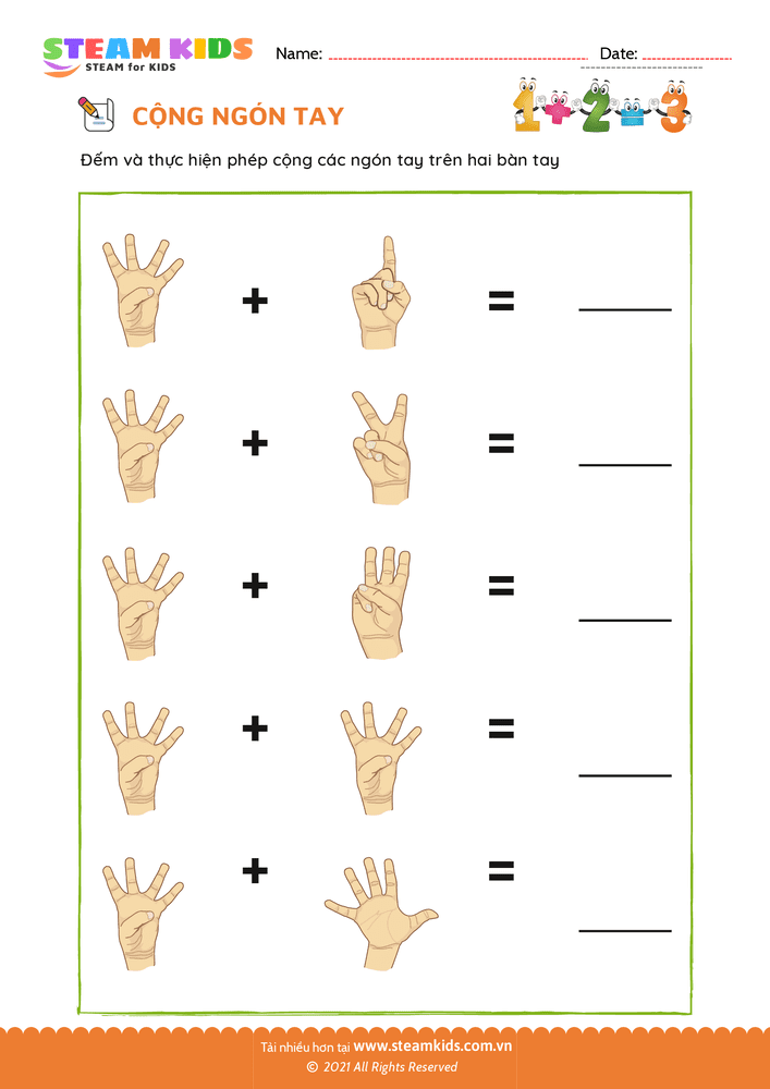 Cộng ngón tay - B14
