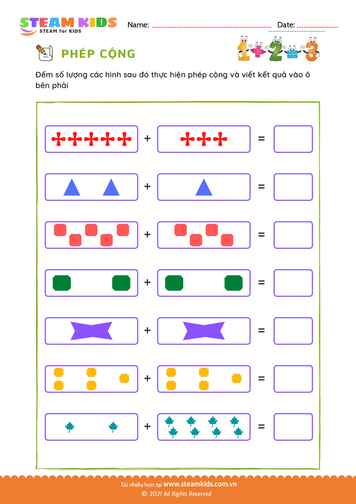 Phép cộng các hình - B5