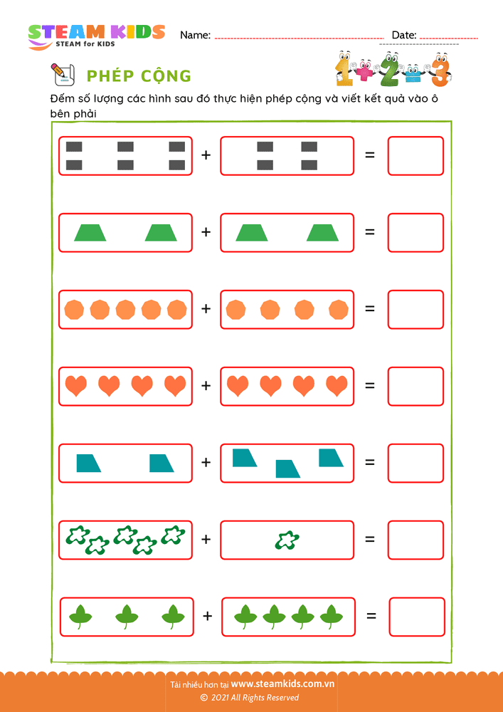 Phép cộng các hình - B5
