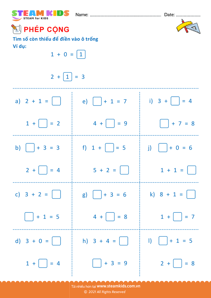 Điền số còn thiếu - B11