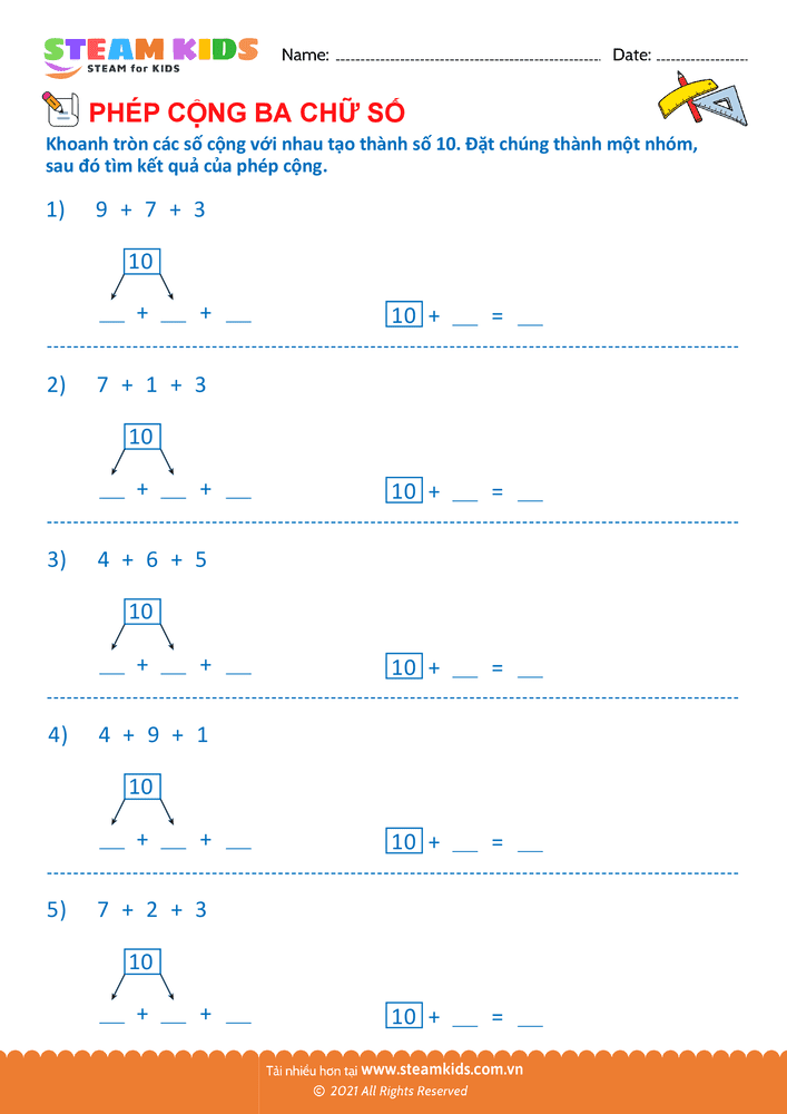 Phép cộng 3 số - B53