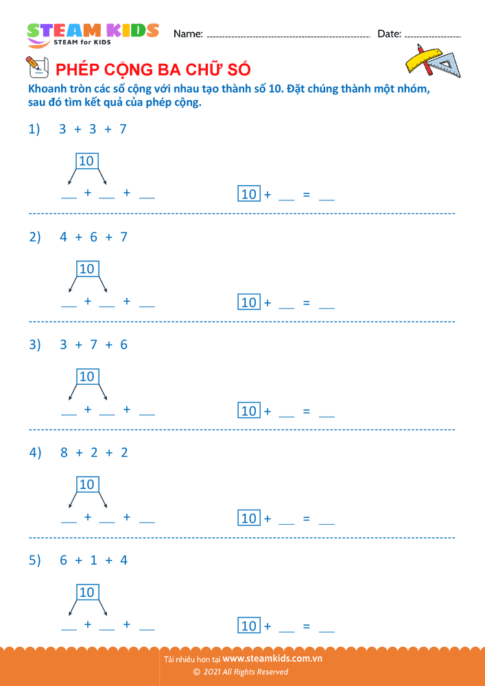 Phép cộng 3 số - B53