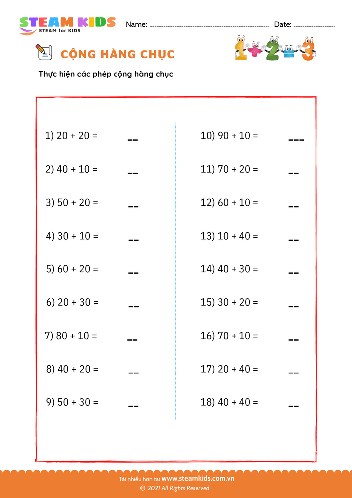 Cộng số có hai chữ số - B21