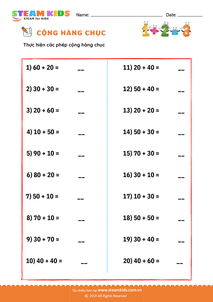 Cộng số có hai chữ số - B21