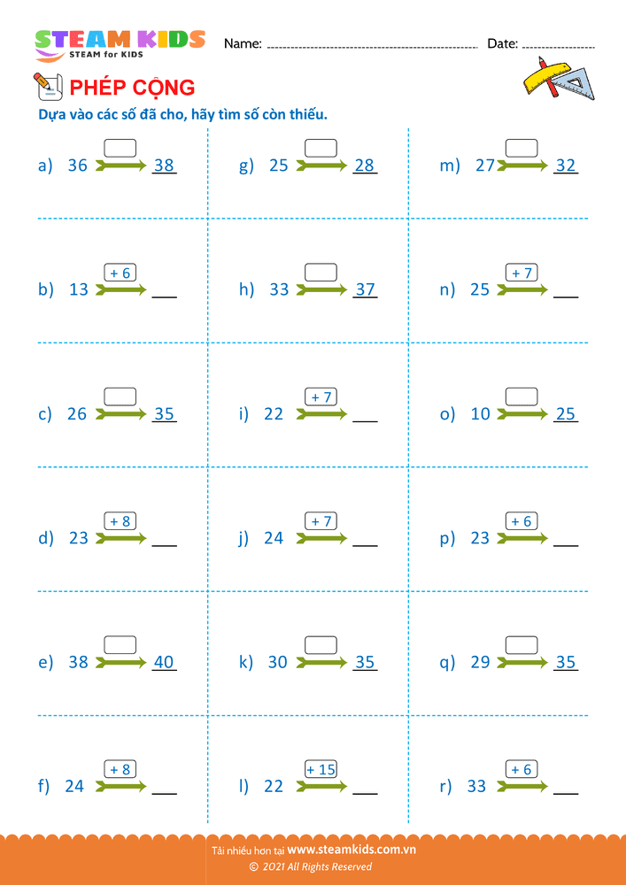 Tìm số còn thiếu - B59