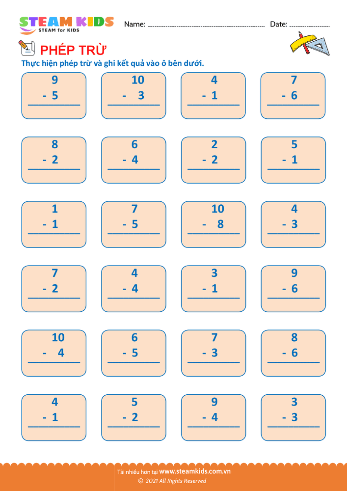 Trừ phạm vi 10 - B7