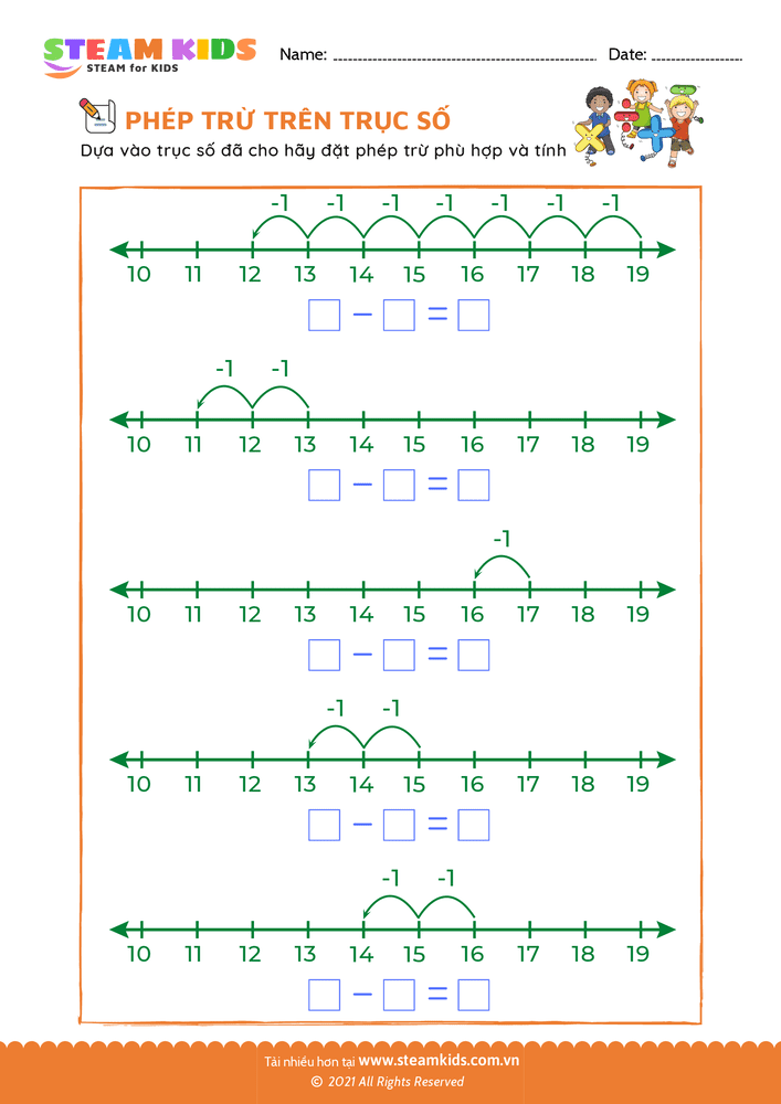 Phép trừ trên trục số - B9