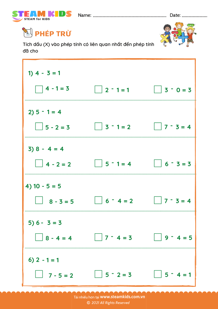 Phép trừ liên quan - B15