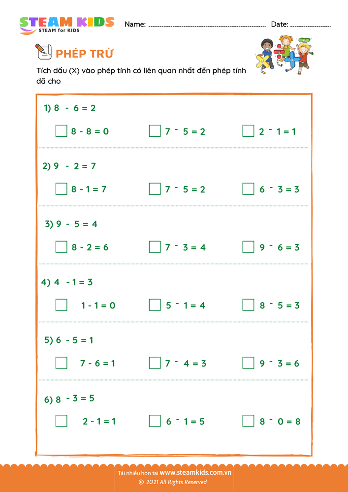 Phép trừ liên quan - B15