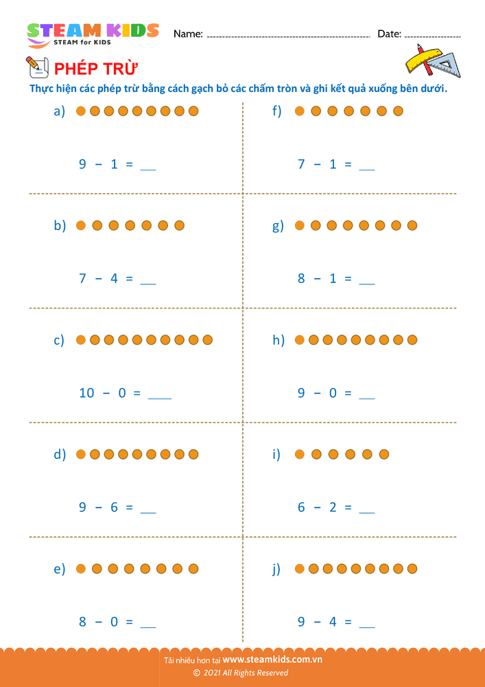 Trừ phạm vi 10 - B18