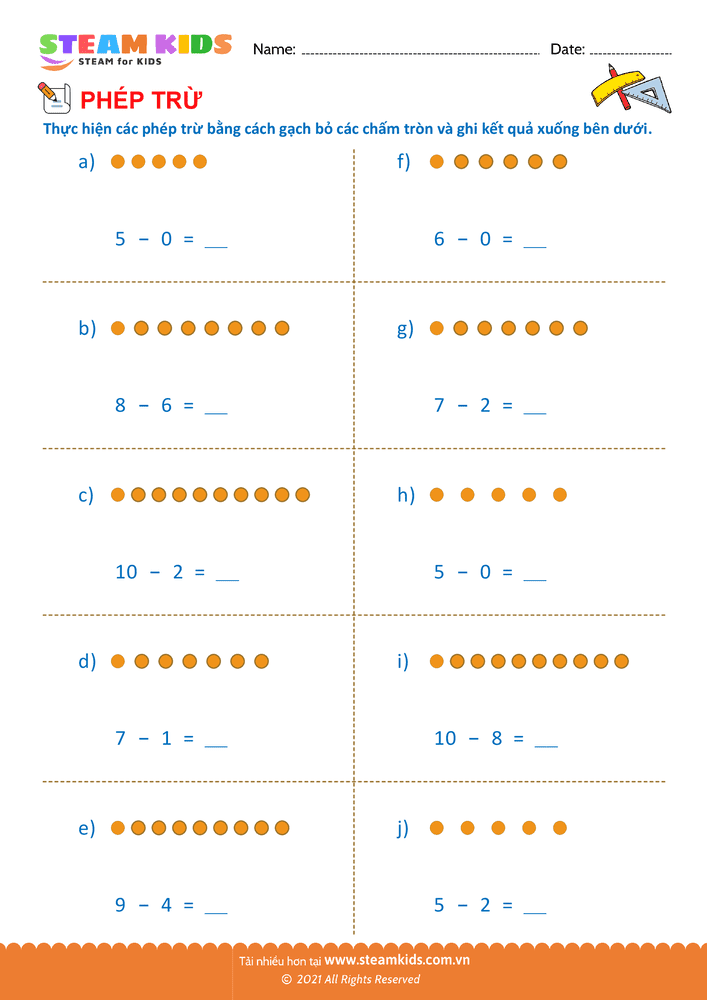 Trừ phạm vi 10 - B18