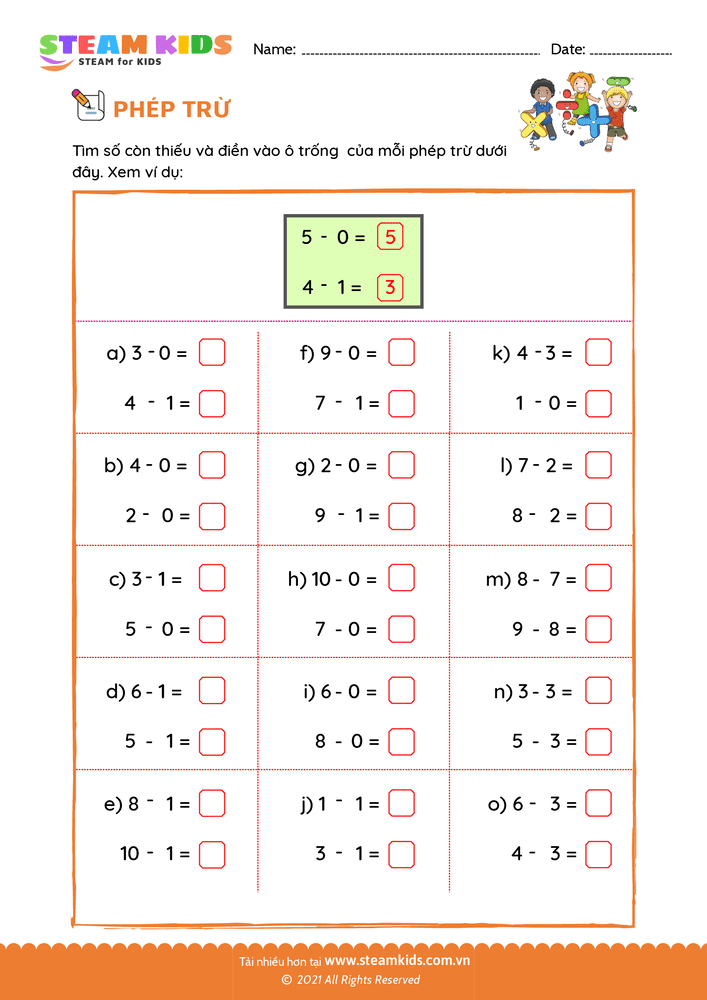 Trừ phạm vi 10 - B30