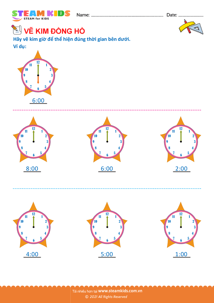 Vẽ kim đồng hồ - B4