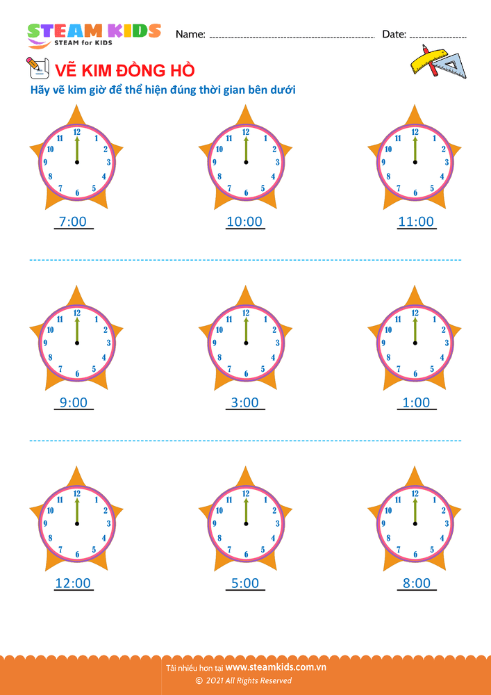 Vẽ kim đồng hồ - B4