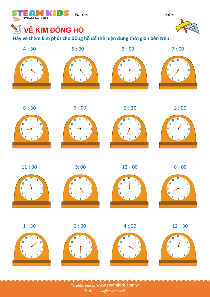 Vẽ kim đồng hồ - B2