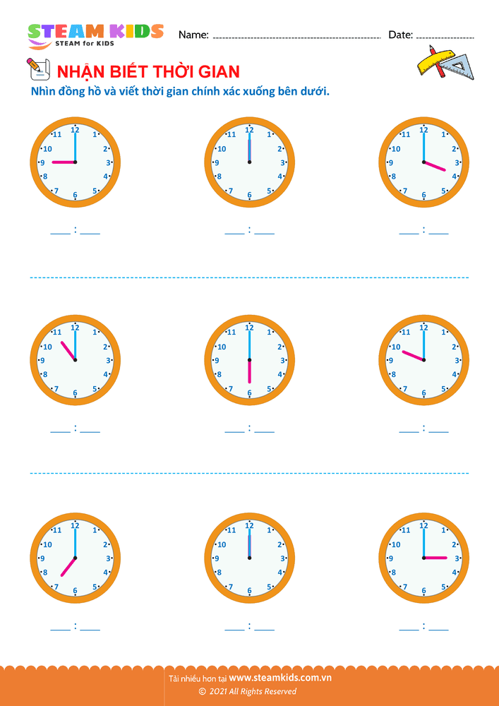 Nhận biết thời gian - B13