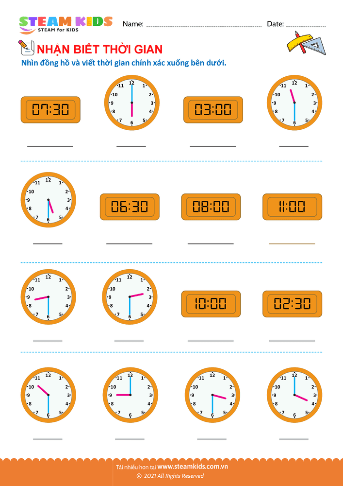 Nhận biết thời gian - B13