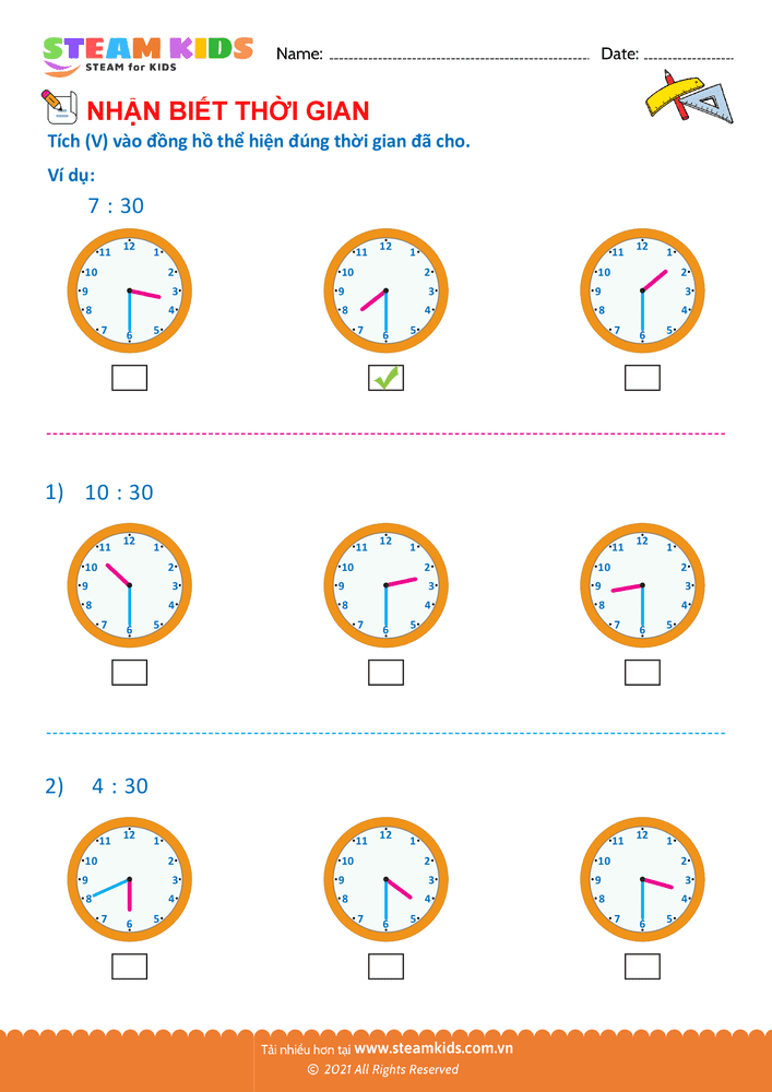 Nhận biết thời gian - B13