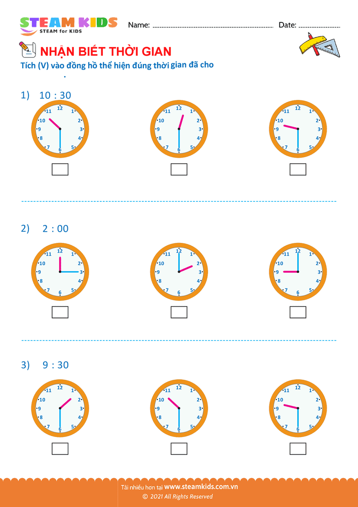 Nhận biết thời gian - B13