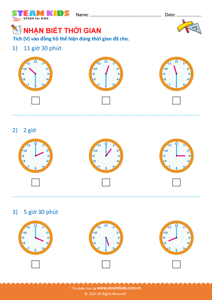 Nhận biết thời gian - B25